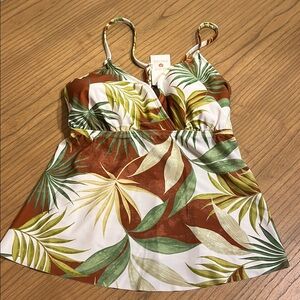Shade & Shore Green and Brown Bikini Set Tropical Print